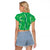 Hawaii Maile Lei Raglan Cropped T Shirt With Green Monstera Pattern