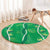 Hawaii Maile Lei Round Carpet With Green Monstera Pattern