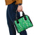 Hawaii Maile Lei Shoulder Handbag With Green Monstera Pattern