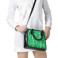Hawaii Maile Lei Shoulder Handbag With Green Monstera Pattern LT05 - Polynesian Pride