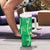 Hawaii Maile Lei Tumbler With Handle With Green Monstera Pattern