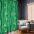 Hawaii Maile Lei Window Curtain With Green Monstera Pattern