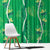 Hawaii Maile Lei Window Curtain With Green Monstera Pattern