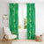 Hawaii Maile Lei Window Curtain With Green Monstera Pattern