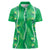 Hawaii Maile Lei Women Polo Shirt With Green Monstera Pattern