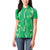 Hawaii Maile Lei Women Polo Shirt With Green Monstera Pattern