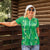 Hawaii Maile Lei Women Polo Shirt With Green Monstera Pattern