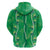 Hawaii Maile Lei Zip Hoodie With Green Monstera Pattern