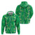 Hawaii Maile Lei Zip Hoodie With Green Monstera Pattern