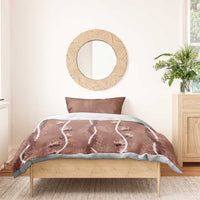 Hawaii Maile Lei Bedding Set With Brown Monstera Pattern LT05 - Polynesian Pride