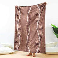 Hawaii Maile Lei Blanket With Brown Monstera Pattern LT05 - Polynesian Pride