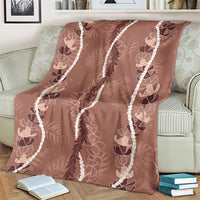 Hawaii Maile Lei Blanket With Brown Monstera Pattern LT05 - Polynesian Pride