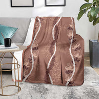 Hawaii Maile Lei Blanket With Brown Monstera Pattern LT05 - Polynesian Pride