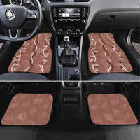 Hawaii Maile Lei Car Mats With Brown Monstera Pattern LT05 Set 4pcs Brown - Polynesian Pride