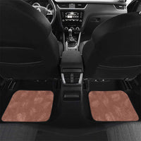 Hawaii Maile Lei Car Mats With Brown Monstera Pattern LT05 Set 2pcs - Back Brown - Polynesian Pride