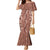 Hawaii Maile Lei Family Matching Mermaid Dress and Hawaiian Shirt With Brown Monstera Pattern