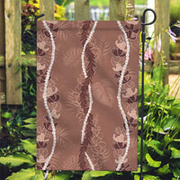 Hawaii Maile Lei Garden Flag With Brown Monstera Pattern LT05 Garden Flag Brown - Polynesian Pride