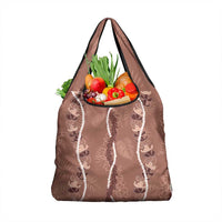 Hawaii Maile Lei Grocery Bag With Brown Monstera Pattern LT05 1-pack One Size Brown - Polynesian Pride