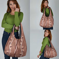 Hawaii Maile Lei Grocery Bag With Brown Monstera Pattern LT05 - Polynesian Pride