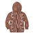 Hawaii Maile Lei Kid Hoodie With Brown Monstera Pattern