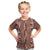 Hawaii Maile Lei Kid T Shirt With Brown Monstera Pattern