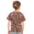 Hawaii Maile Lei Kid T Shirt With Brown Monstera Pattern