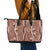 Hawaii Maile Lei Leather Tote Bag With Brown Monstera Pattern