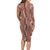 Hawaii Maile Lei Long Sleeve Bodycon Dress With Brown Monstera Pattern