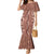 Hawaii Maile Lei Mermaid Dress With Brown Monstera Pattern