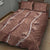 Hawaii Maile Lei Quilt Bed Set With Brown Monstera Pattern