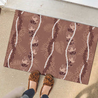Hawaii Maile Lei Rubber Doormat With Brown Monstera Pattern LT05 - Polynesian Pride