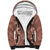 Hawaii Maile Lei Sherpa Hoodie With Brown Monstera Pattern