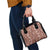 Hawaii Maile Lei Shoulder Handbag With Brown Monstera Pattern