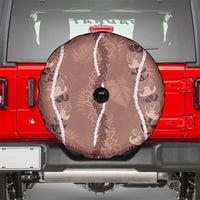 Hawaii Maile Lei Spare Tire Cover With Brown Monstera Pattern LT05 - Polynesian Pride