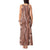 Hawaii Maile Lei Tank Maxi Dress With Brown Monstera Pattern