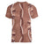 Hawaii Maile Lei Women V-Neck T-Shirt With Brown Monstera Pattern