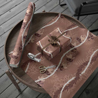 Hawaii Maile Lei Wrapping Paper With Brown Monstera Pattern LT05 - Polynesian Pride