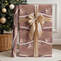 Hawaii Maile Lei Wrapping Paper With Brown Monstera Pattern LT05 - Polynesian Pride
