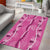 Hawaii Maile Lei Area Rug With Pink Monstera Pattern