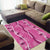 Hawaii Maile Lei Area Rug With Pink Monstera Pattern