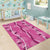 Hawaii Maile Lei Area Rug With Pink Monstera Pattern