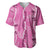 Hawaii Maile Lei Baseball Jersey With Pink Monstera Pattern