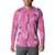 Hawaii Maile Lei Button Sweatshirt With Pink Monstera Pattern