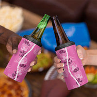 Hawaii Maile Lei 4 in 1 Can Cooler Tumbler With Pink Monstera Pattern LT05 - Polynesian Pride