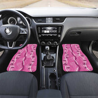 Hawaii Maile Lei Car Mats With Pink Monstera Pattern LT05 Set 2pcs - Front Pink - Polynesian Pride