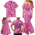 Hawaii Maile Lei Family Matching Mermaid Dress and Hawaiian Shirt With Pink Monstera Pattern