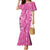 Hawaii Maile Lei Family Matching Mermaid Dress and Hawaiian Shirt With Pink Monstera Pattern