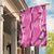 Hawaii Maile Lei Garden Flag With Pink Monstera Pattern