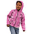 Hawaii Maile Lei Kid Hoodie With Pink Monstera Pattern