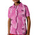 Hawaii Maile Lei Kid Polo Shirt With Pink Monstera Pattern